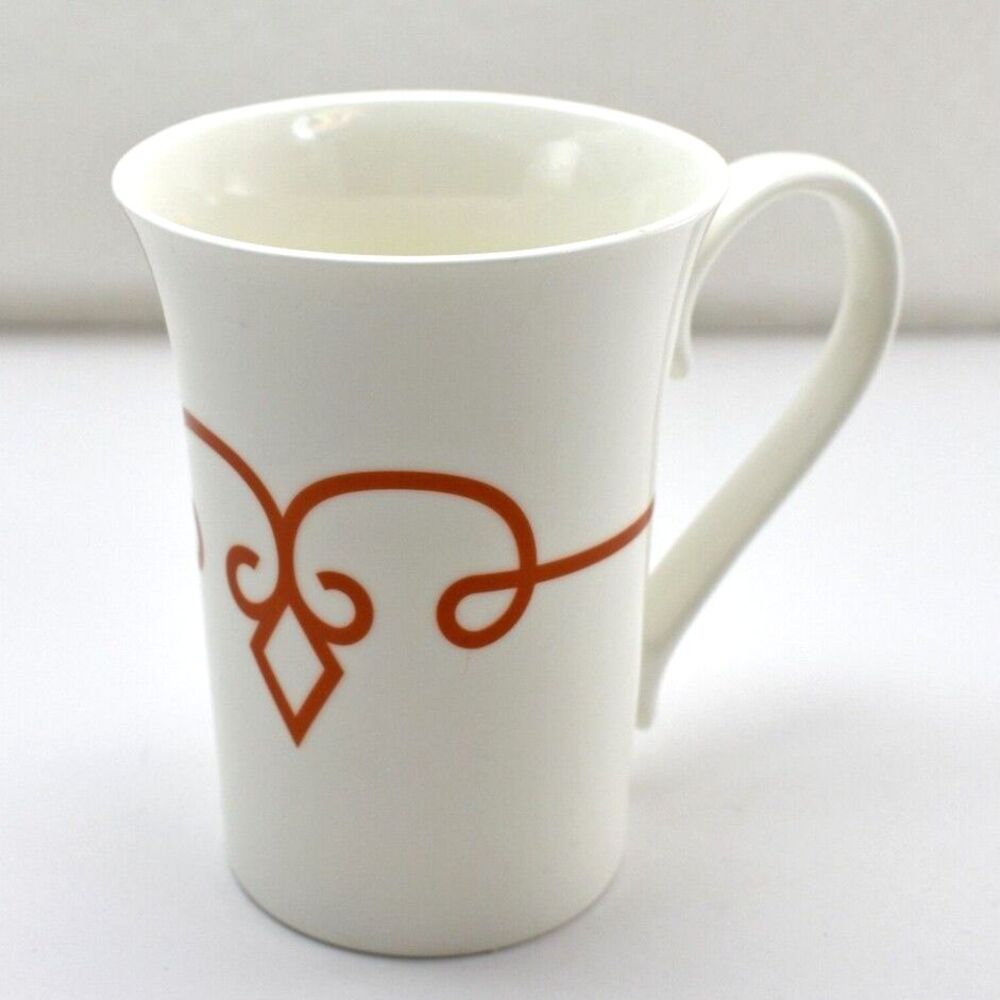 Starbucks Red Scroll White Mug Flare Rim Starbucks Coffee Cup 2015
